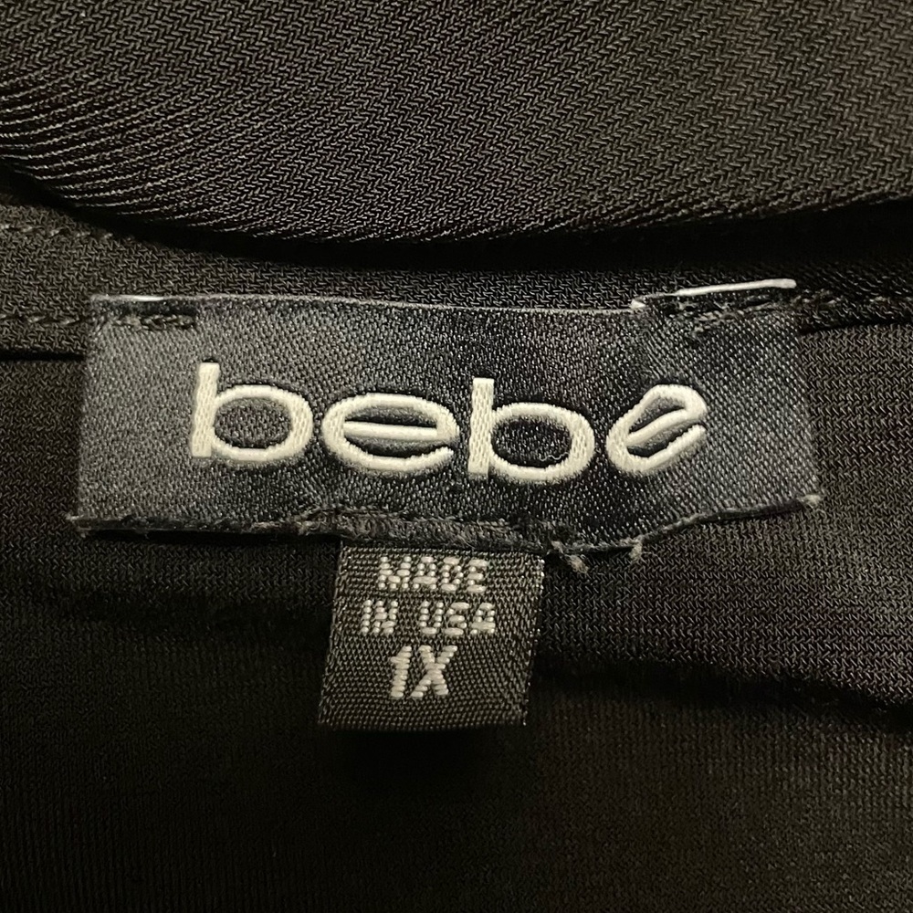 BEBE Logo-Stripe Black & White Wide Leg Women’s Jumpsuit, Size 1X - Picture 9 of 11